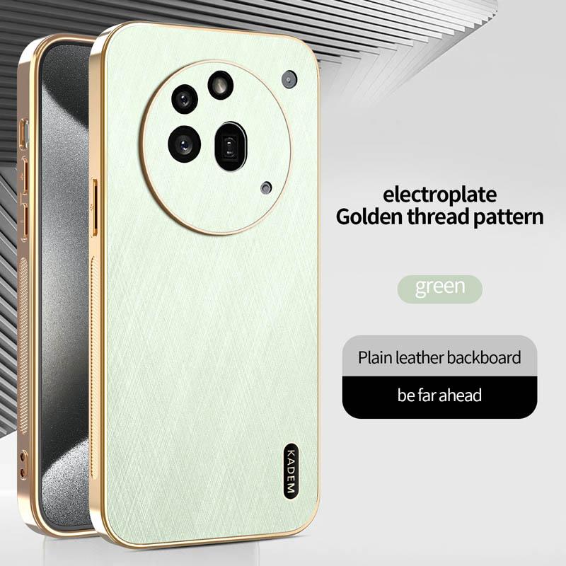 

Чехол-накладка из кожи с текстурой полоски для Nothing Phone 3a / Pro, защита камеры от отпечатков пальцев, противоскользящая оболочка Nothing Phone 3a Pro зелёный