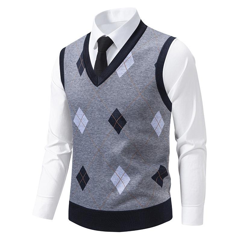 Men S Fleece Lined Loose Fit Pullover Knit Sleeveless Vest