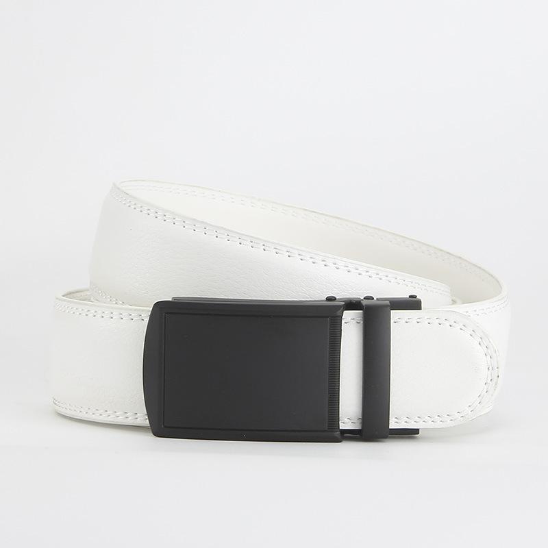 Dolly Road, Reverse Buckle Belt 3.5 Automatic Buckle Two-Layer Cowhide Belt, Men'S Leisure Belt