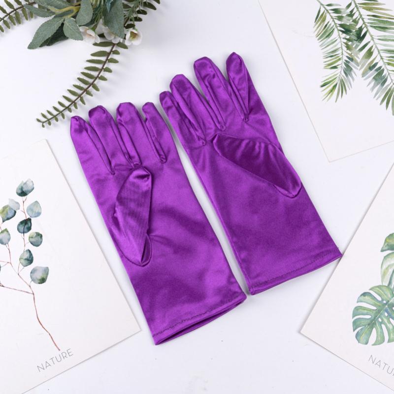 23cm 38cm 55cm Women Imitation Satin Silk Smooth Solid High Elasticity Stage Performance Dinner Etiquette Multicolor Gloves
