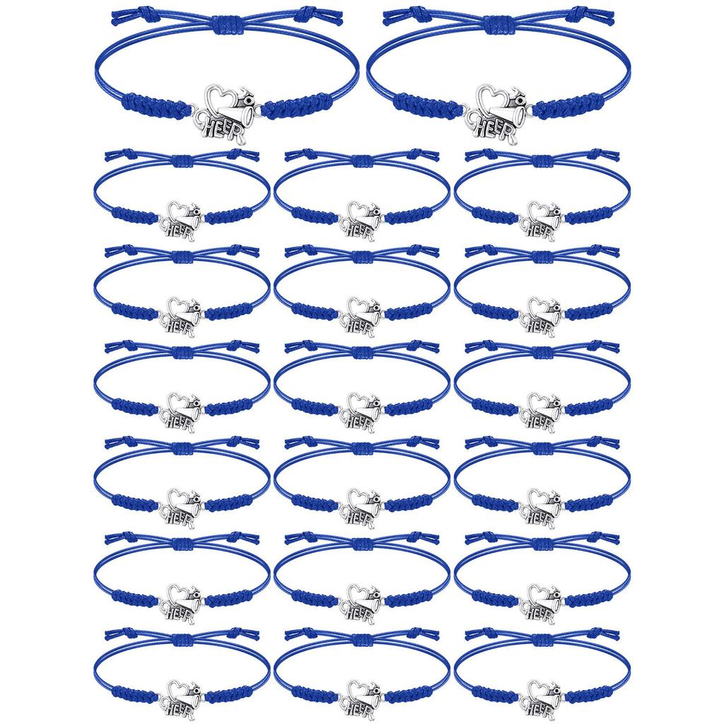 Horn team bracelet set hand woven wax rope love cheer pendant adjustable cheerleader set bracelet