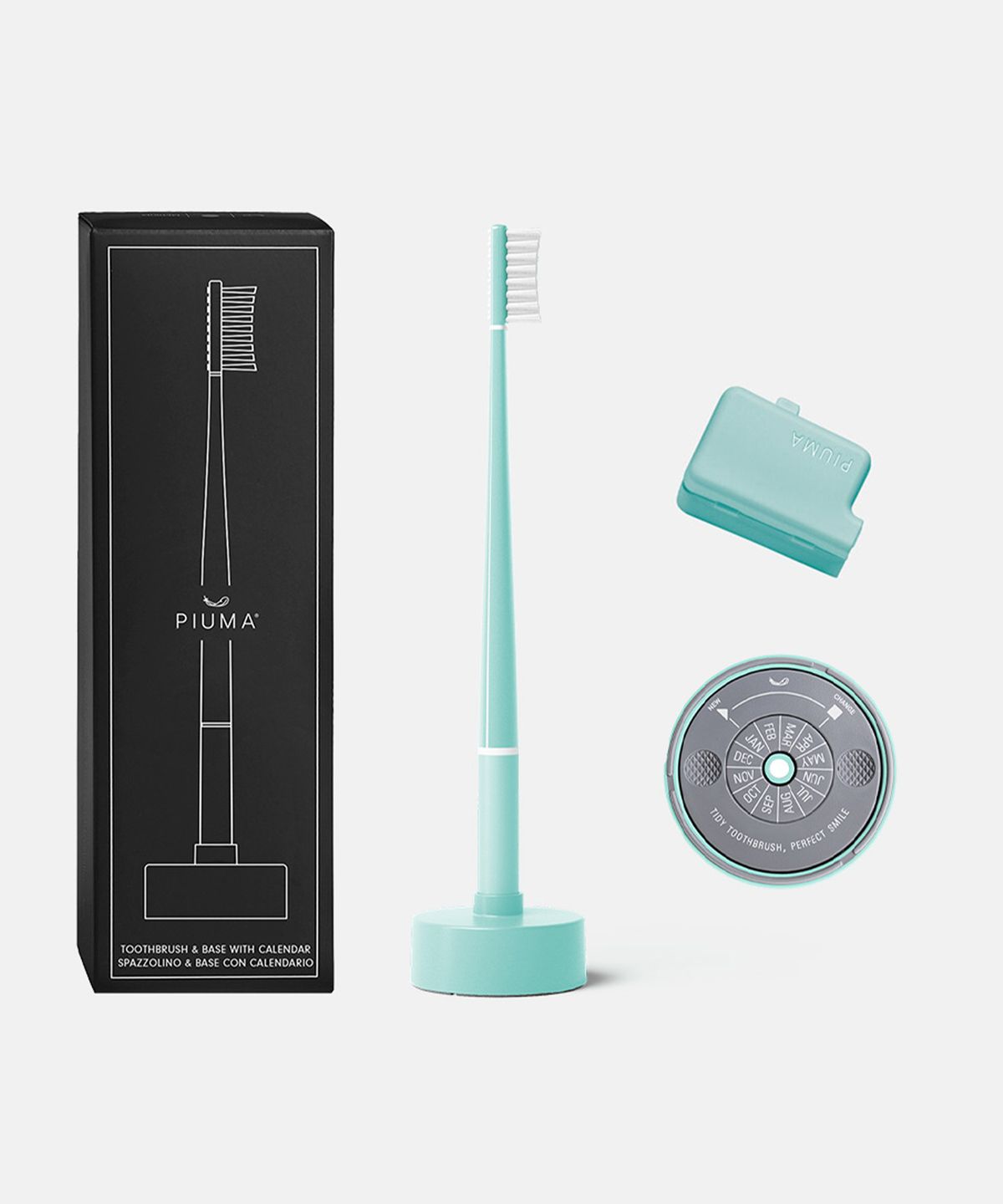 Premium Echinacea Toothbrush & Calendar Holder Kit Aqua Green 1P