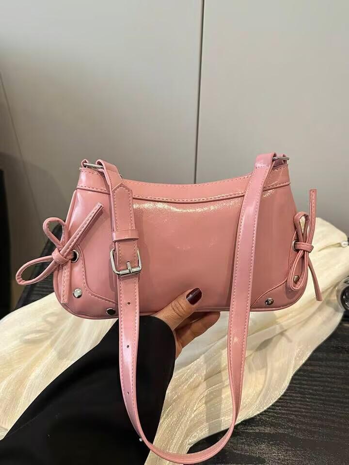 

Сумка Женская Новая Осень-Зима 2025 Европейская и Американская Сумка Премиум Сумка Под Мышку с Бантом Универсальная Наплечная Сумка-Тоут розовый