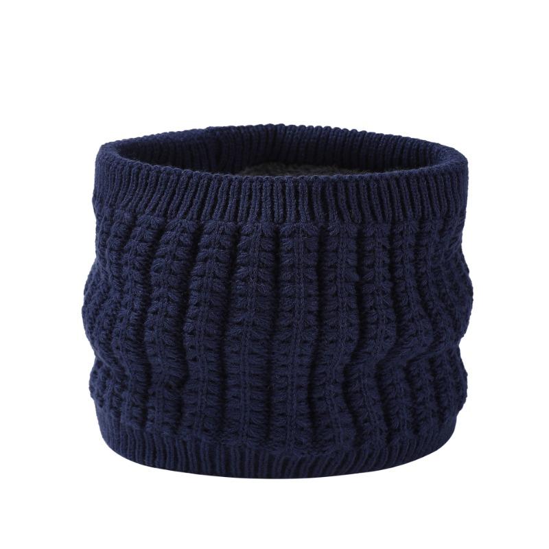 Men's scarf winter new velvet thermal pullover neck cover women's thickened knitted solid color scarf