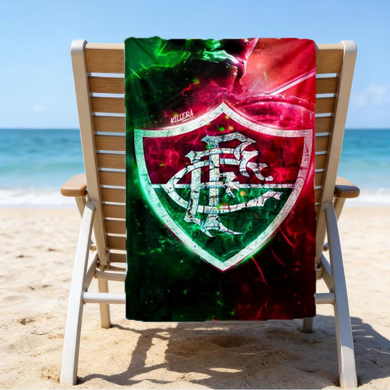 Flumi-nense Football Crest Printed Beach Towel, Super Soft Microfiber, Perfect Gift Birthday, for Pool, Beach, Travel, for Family and Friends