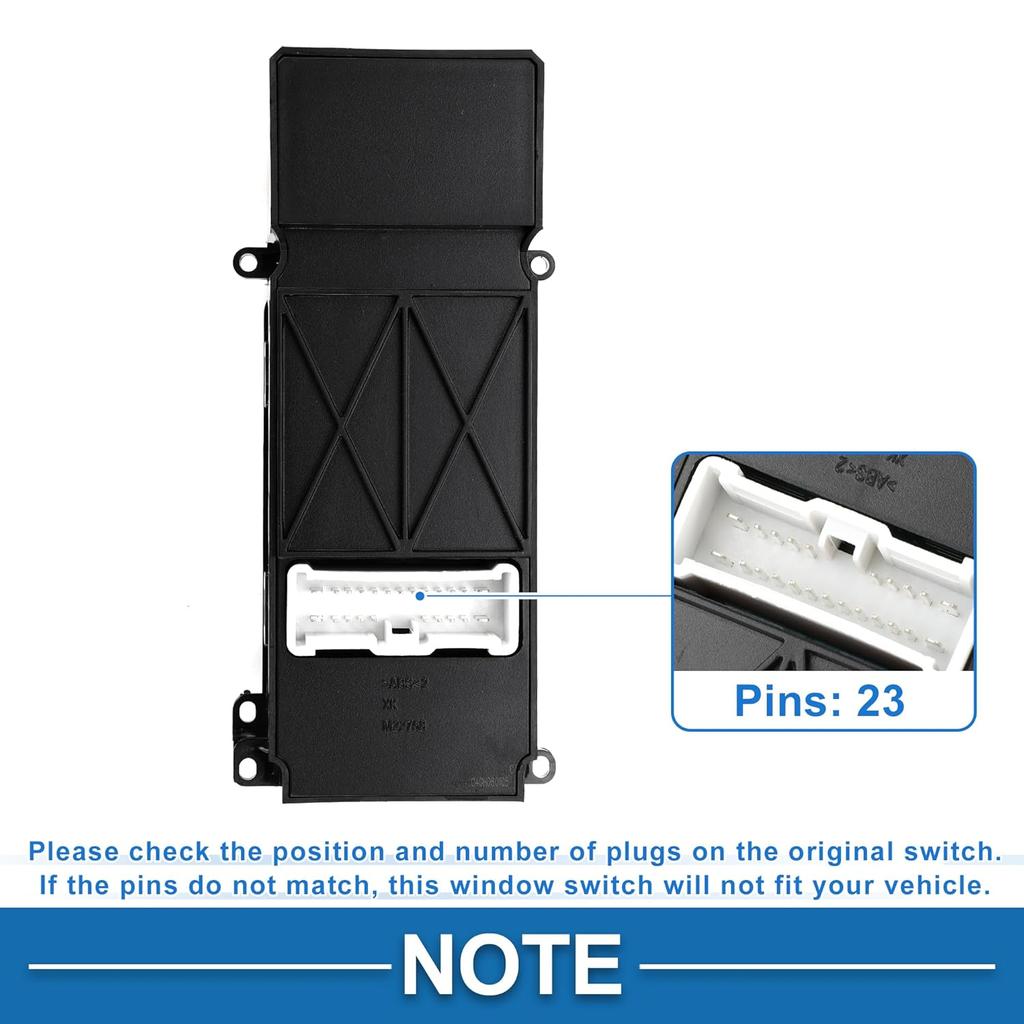 Power Window Switch No.35750SHJ305 Front Left Driver Side Window Control Switch for Honda Odyssey 2005-2010 Black