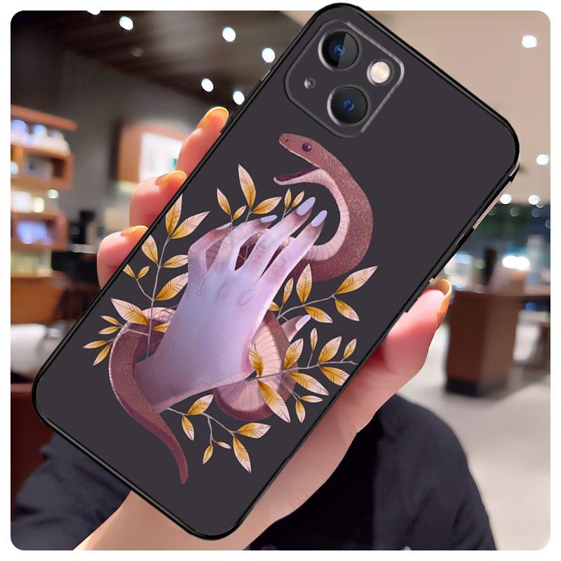 Snake Illustration Art Case For iPhone 17 Pro Max 15 14 13 11 12 16 Pro Max mini 15 16 Plus 16e 17 Air Phone Cover