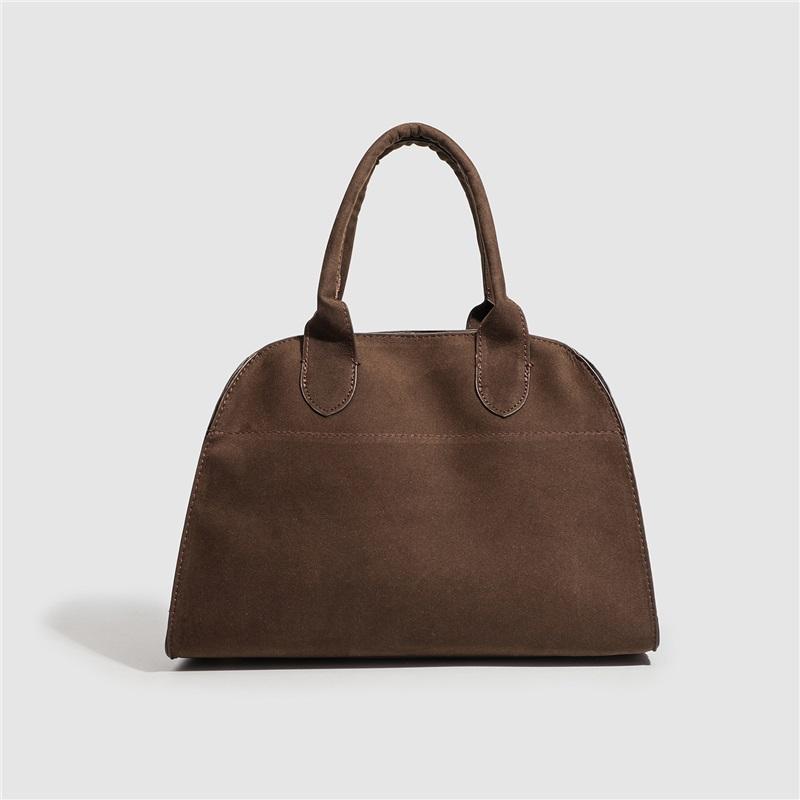 Women Retro Suede Tote Bag Large Capacity French Fashion Hand Carry Crossbody Shoulder Bag For Daily Office Outfit