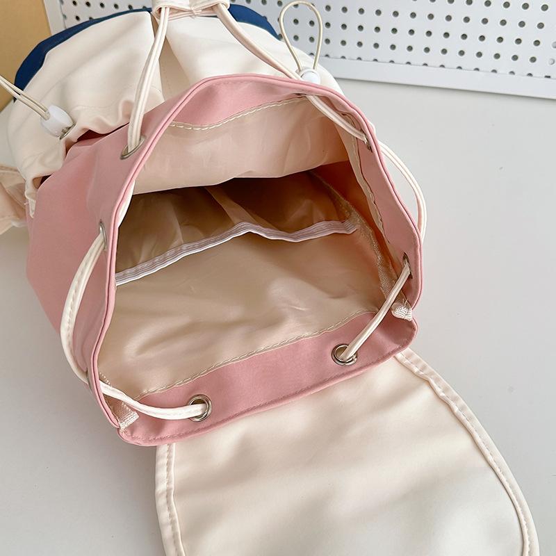 Schoolbag College Students Contrasting Color Backpack Commuting Simple New Versatile Backpack Primary School Students Travel Research Small Fresh 