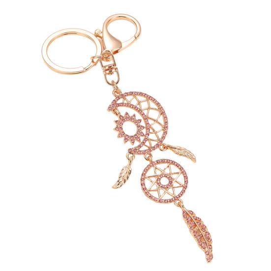 

Keychain Pendant Dream Catcher Design Lightweight Key Chain with Star Moon Feather Charm Lobster Clasp Bags Backpacks Accessory