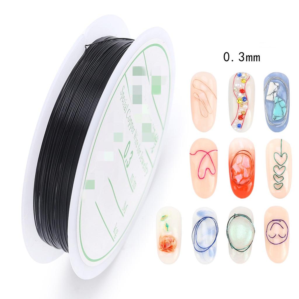 Nail Art Decorations Copper Wire Plating Copper Wire Nail Art DIY Tool Gold Silver 3D Nail Tips Nail Jewelry Manicure Decoration