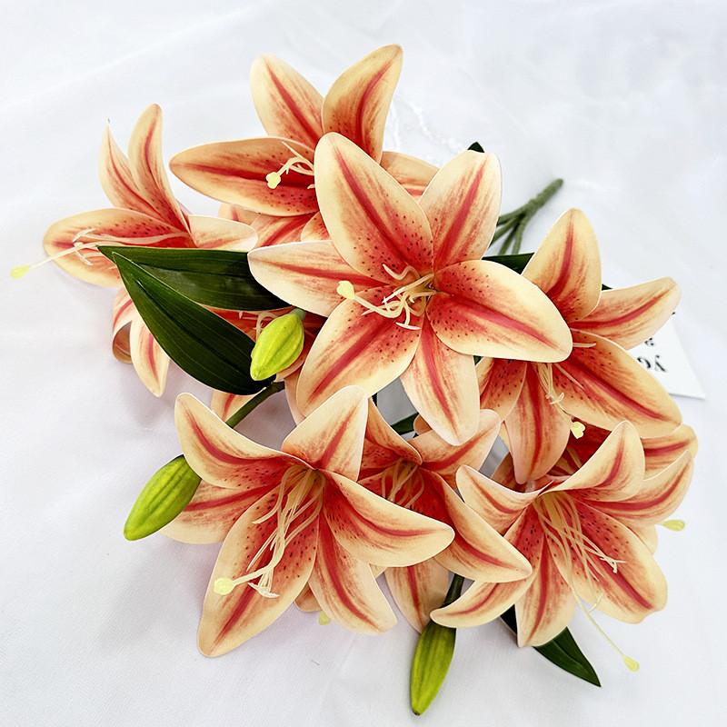 Lily Artificial Lilium Brownii Var Viridulum Flower Reproduction With 3d Printing For Interior Design And Gift Use