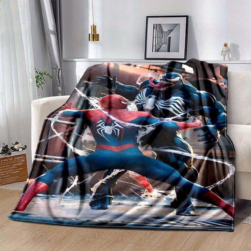

Spider-man Cartoon Flannel Blanket - Ultra-Soft, Cozy, and Comfortable for Sofa, Bedroom, Camping, and Travel - Four-Season Versatility, Vib 130x150cm