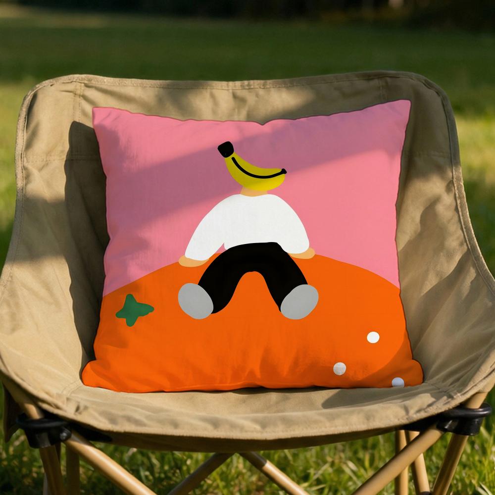Cute Fruit Character Cushion Cover Soft Reversible Durable Pillow Cover MultiScene Use for Home Car Daily Comfort