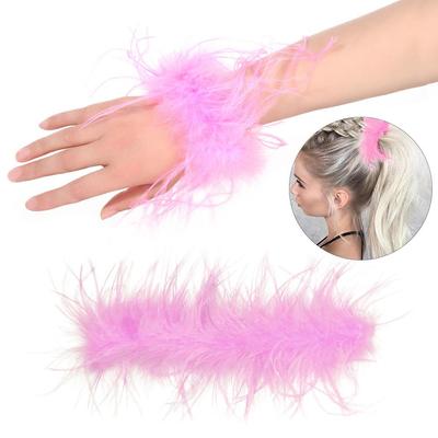 Ostrich Slap Ring Cuff Sleeves Patting Circle Hair Accessories Feather Slap Bracelets Wristband