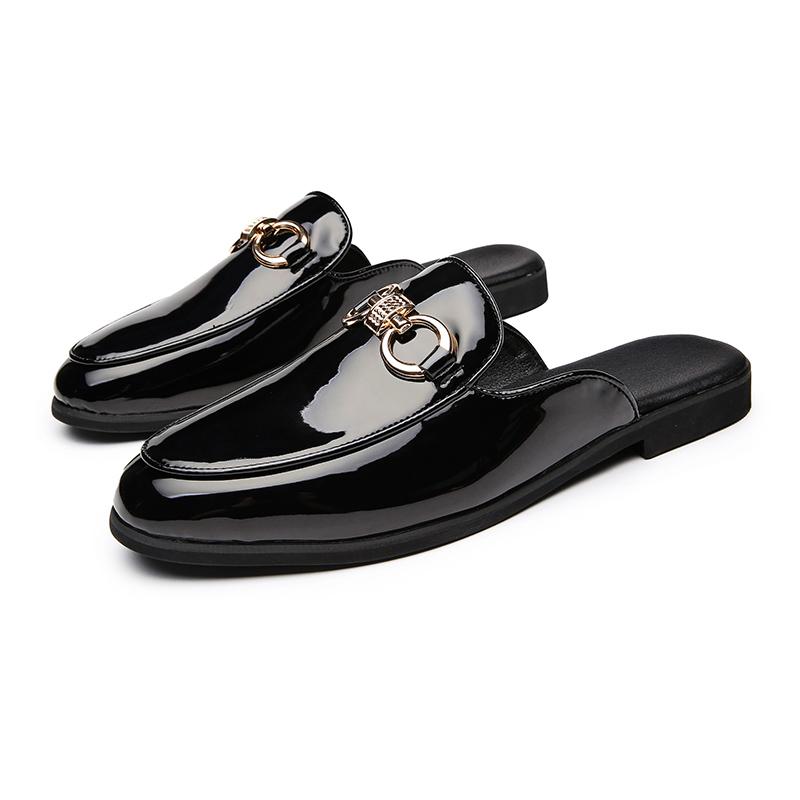 Luxury Brand Designer Summer Men Casual Breathable Leather Business Slippers Male Half Shoes Comfortable Mules Moccasin Loafers