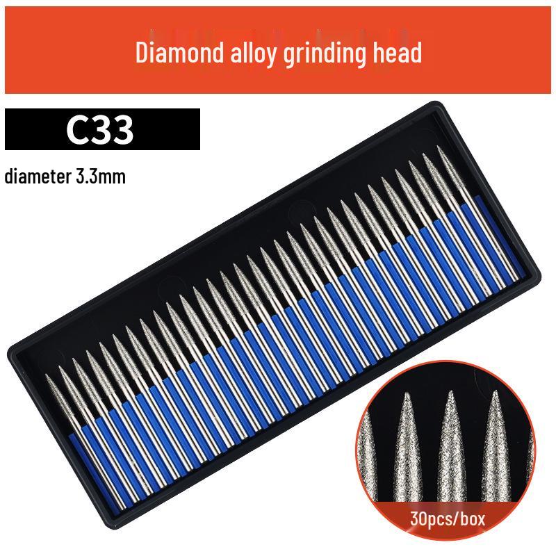 3mm Diamant-Karborund-Schleifkopf für Elektro-/Druckluftschleifer - Kugelförmige Nadel zum Gravieren & Aufbohren