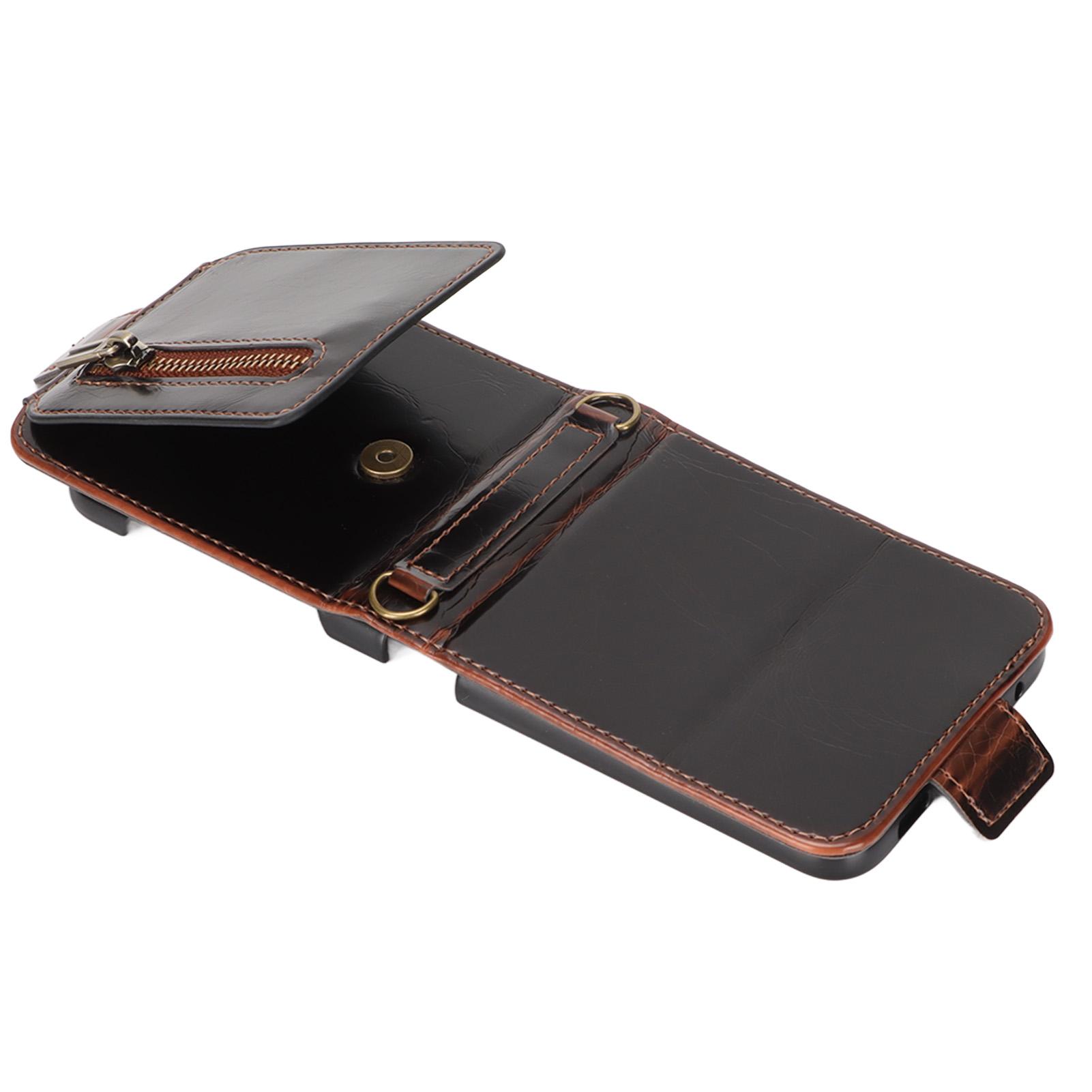 

Multifunction Wallet Case with Card Holder for Z Flip 3 Folding Phone Leather Cover Mobile Phone Accessory Brown