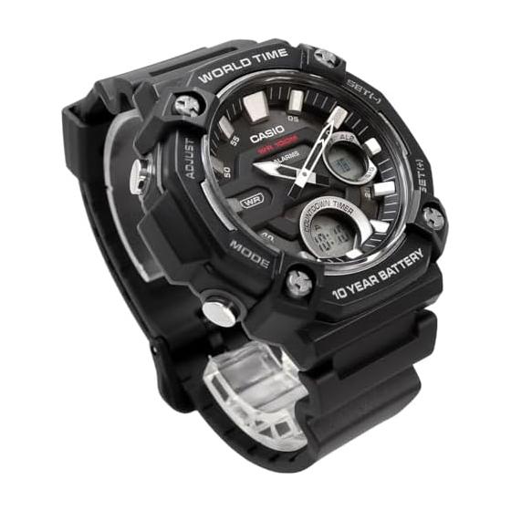 [Casio] CASIO World Time Telememo Ana-Digi Quartz Watch AEQ-120W-1AV Men's Black Overseas Model [Parallel Import]