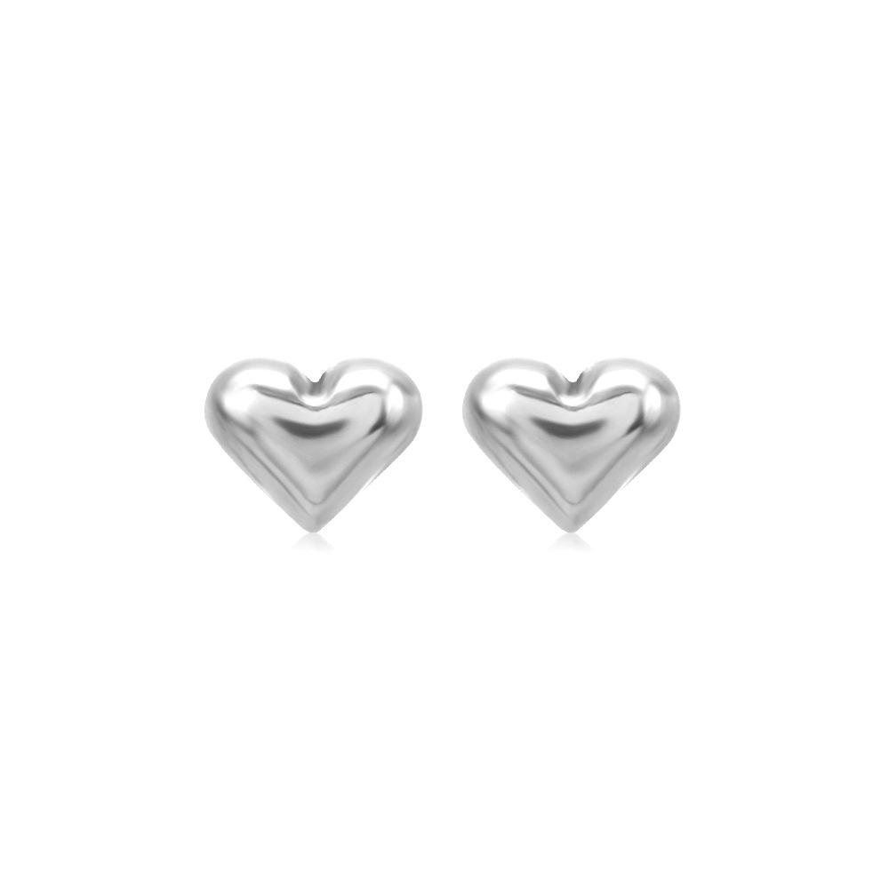 Love Stud Earrings, European and American Fashion Simple Popular Peach Heart Stainless Steel Stud Earrings, Female Personality Versatile Heart-shaped
