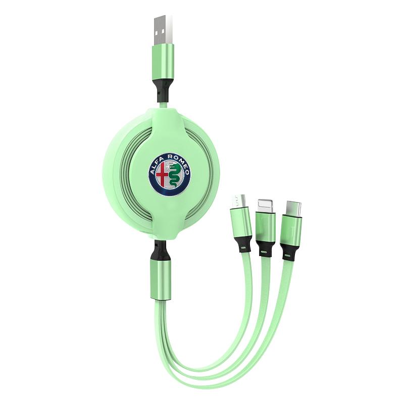 Car Accessories 3 In 1 Micro Cable Multi Charger For Alfa Romeo 159 147 156 166 Giulietta Giulia Mito Stelvio Brera Spider