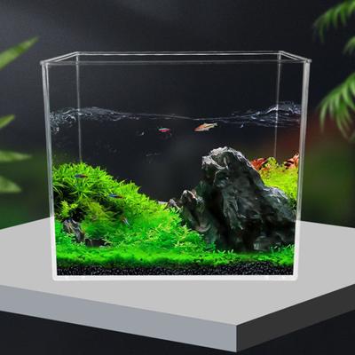 Yousheng Fish Tank Gładkie krawędzie Małe akwarium Wysoka przejrzystość Pulpit Zbiornik z krajobrazem wodnym do dekoracji wnętrz