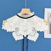 Embroidered Flower Faux Collar Decorative Collars for Clothing Dress Removable False Collar Women Adjustable Neck Shawl
