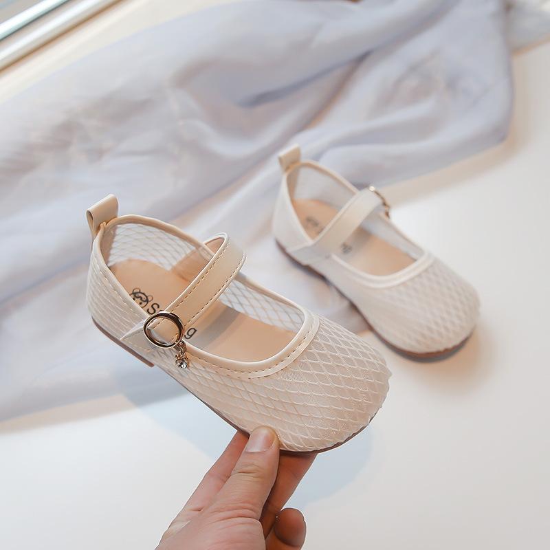Girls Princess Shoes Mesh Breathable Kids Flat Shoes Elegant Sweet 2025 Summer New Children Casual Shoes Soft Sole Ins Trendy