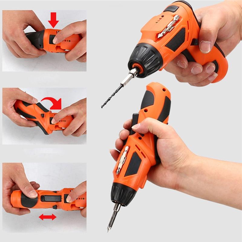 Portable Electric Screw Driver Tool With Screw Bits 45pcs 3.6V Electric Screwdriver Set Cordless Drill USB Charger New