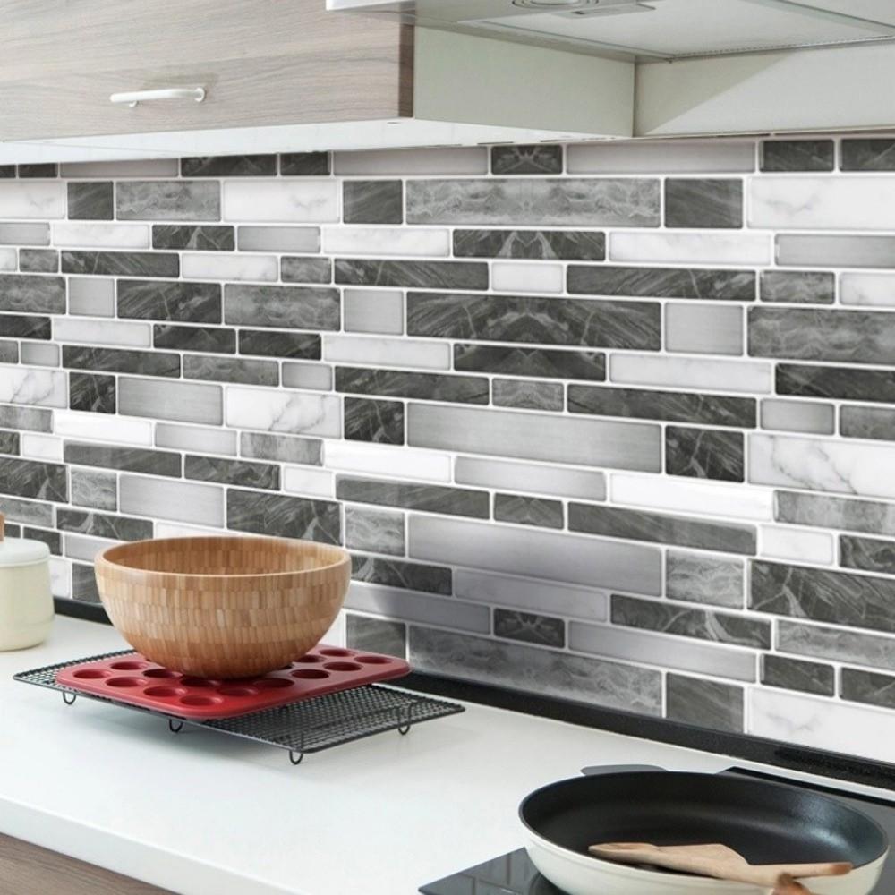 Self-adhesive 3D Wall Tile Fish Scale Waterproof Wall Sticker PVC Mold Resistant Kitchen Backsplash For Kitchen Bathroom