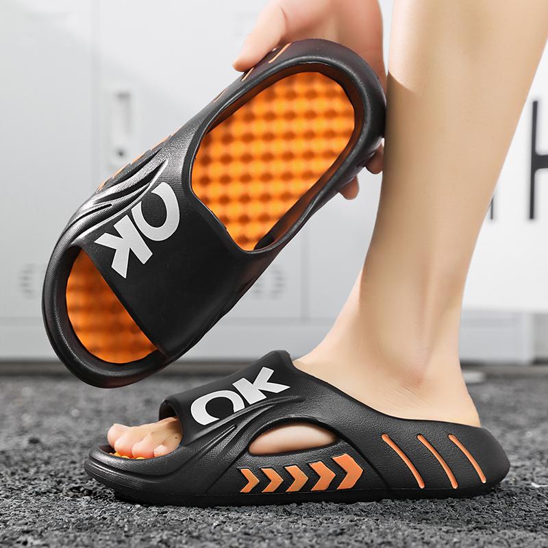 Ciabatte da massaggio estive da uomo, sandali da interno ed esterno, scarpe casual da spiaggia, suola morbida, infradito da uomo, sandali da uomo, taglia grande 47