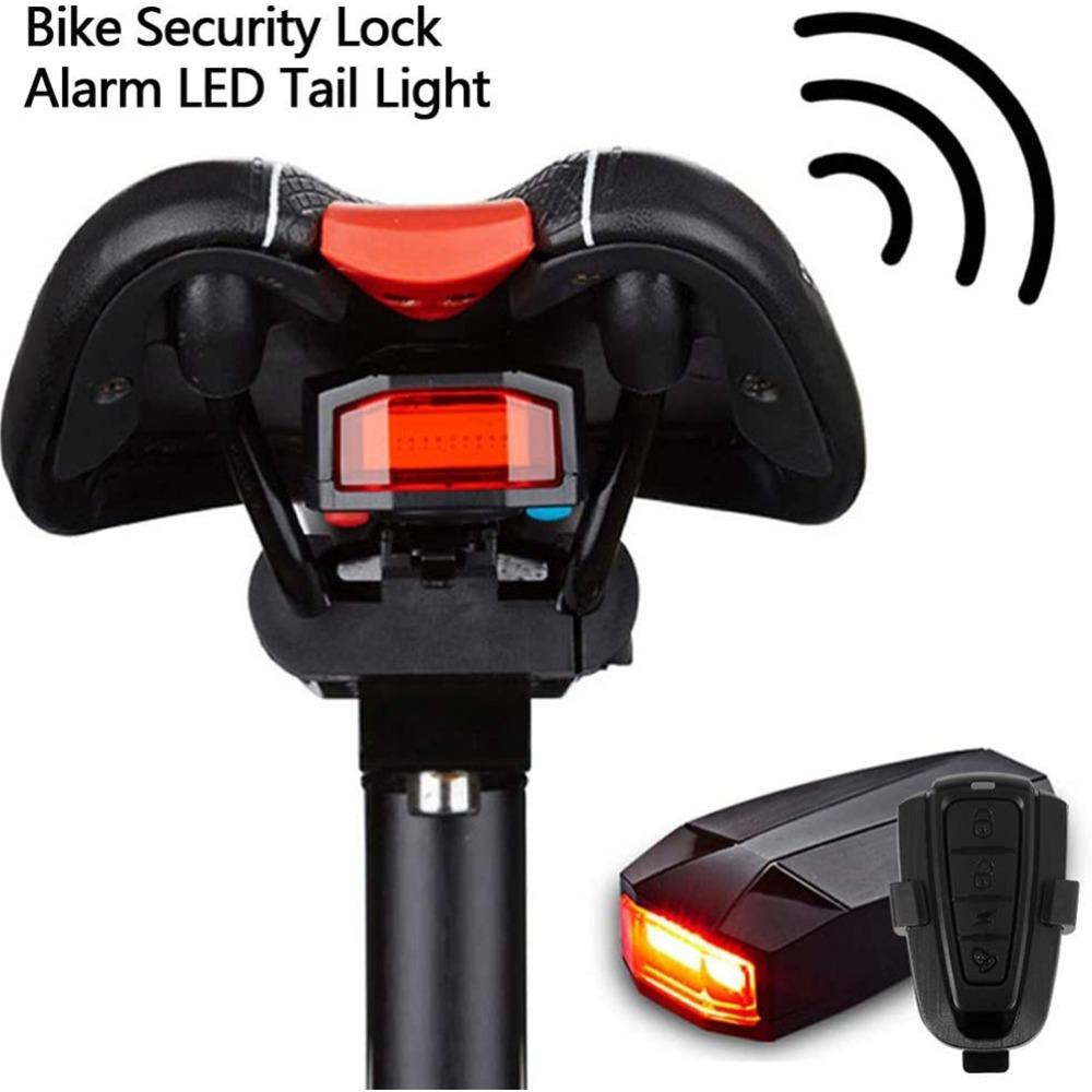 Rechargeable Battery Wireless Bike Alarm Wireless System USB Rechargeable Light Night Riding