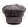 Universal chemistry Belted Bold Corduroy Gray Newsboy Cap