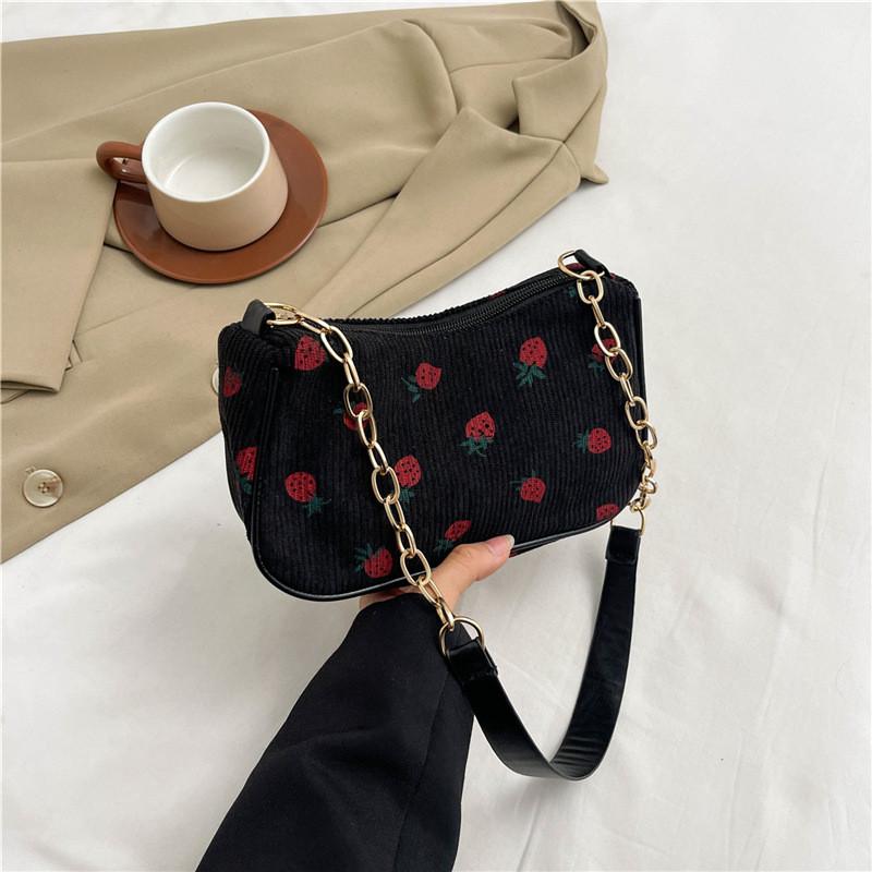 Stylish And Versatile Large Capacity Crescent Bag In Black Coffee Pink And Cream Shades Black