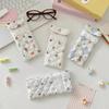 Cute Cartoon Soft Glasses Case Double Eyeglass Case Sunglasses Travel Pouch Floral Squeeze Top Holder Bag Eyeglass Bag for Women