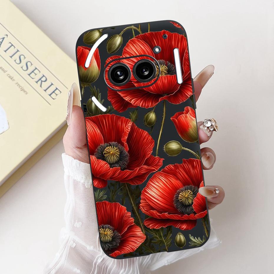 Fashion Painting Phone Case For Nothing Phone (2a) Plus Black Silicone Soft Cover For Nothing Phone 2 Phone2a Cases Bumpers