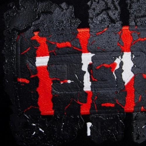 Diesel Mens Double Destroyed Logo Hoodie