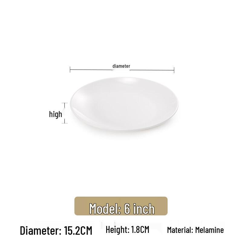 Handon Melamine White Round Plate