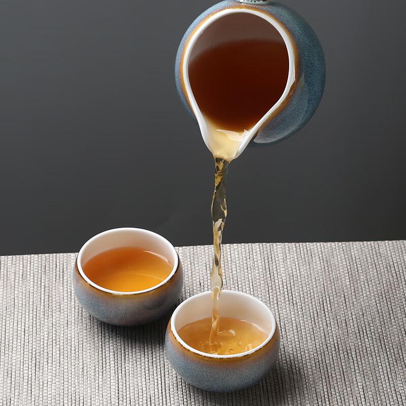 Sushih Ceramic Kung Fu Tea Set with New Kiln-Fired Silver Glaze