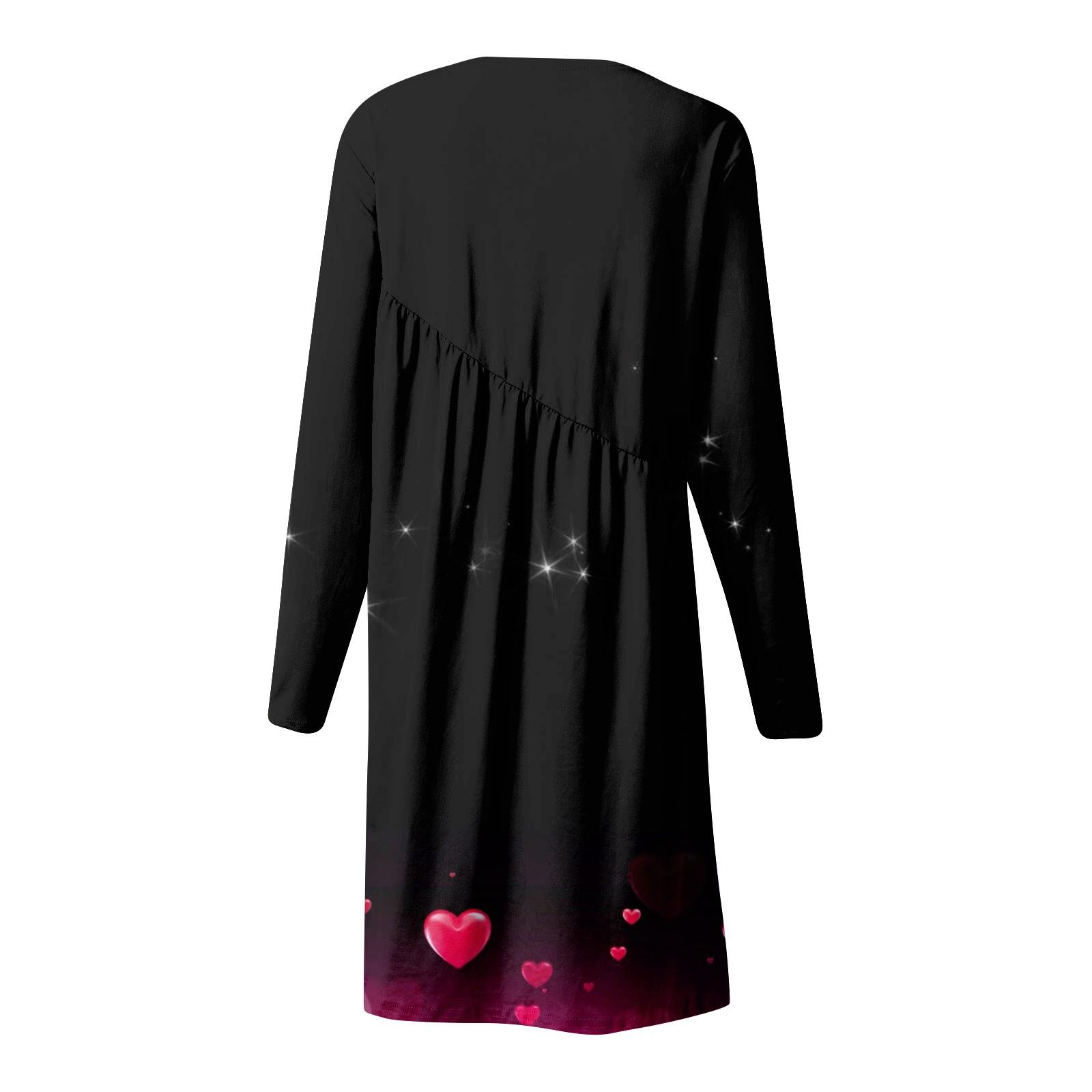 Женское повседневное модное платье-футболка с длинными рукавами и принтом на День святого — фото 5