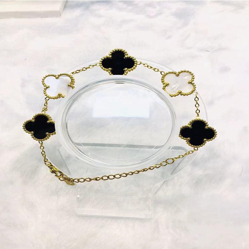 15mm Lucky Titanium Bracelet 18K Ladies Simple Fashion Four Leaf Clover Bracelet Jewelry