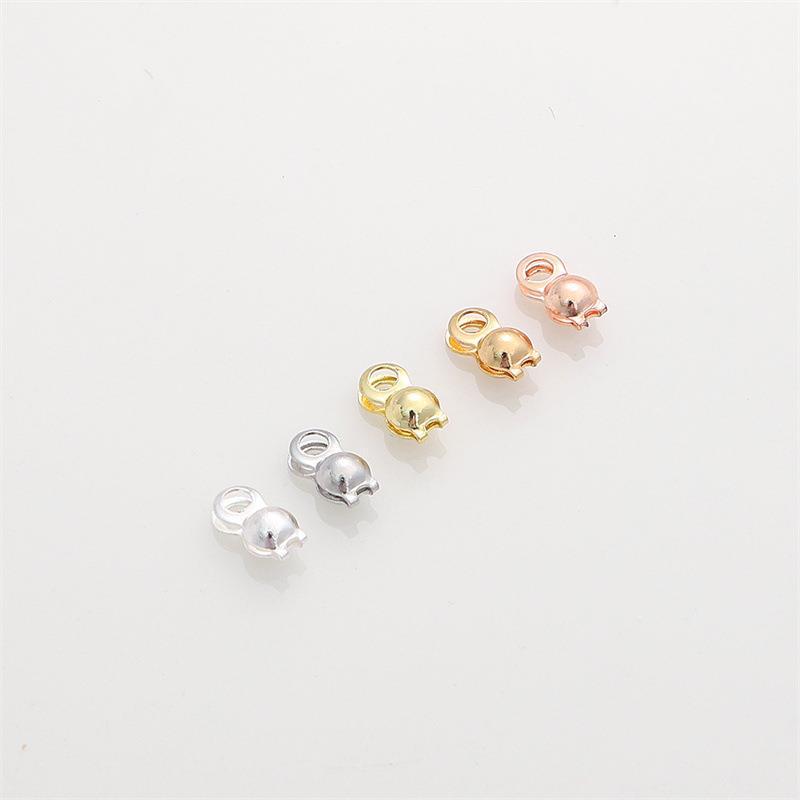 14K Gold Filled Double-Sided Snap Clasp Beaded Chain Accessory for DIY Jewelry