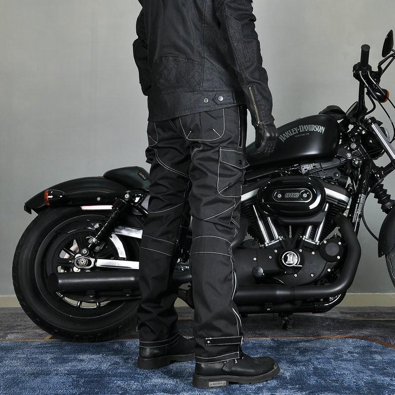 Mens Motorcycle Riding Pants With Multiple Pockets Waterproof Oxford Fabric High-Waist Adjustable Fit Crash-Resistant Design