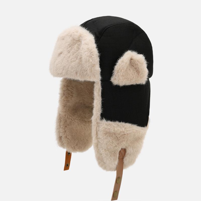 Thickened Velvet and Thickened Windproof and Warm Ear Protection Hat Outdoor Riding Cold Northeast Cotton Hat Men