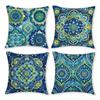 1/4pcs Blue Floral Patterned Pillow Covers Sofa Cushion Cover Home Bedroom Room Decoration