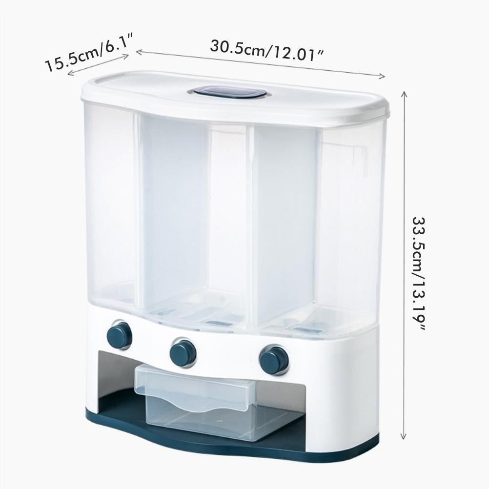 Wandmontierter Trockenfutterspender Getreide Reis Eimer Reis Vorratsbehälter Platzsparende Behälter für Küchenhelfer