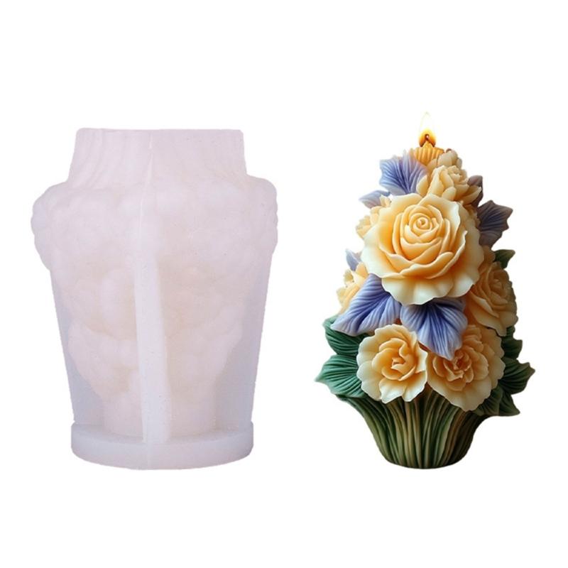 

Bouquet Candle Mould Silicone Molds Ornament Molds Castings Molds 3D Multilayer Flower Plasters Molds Craft Supplies