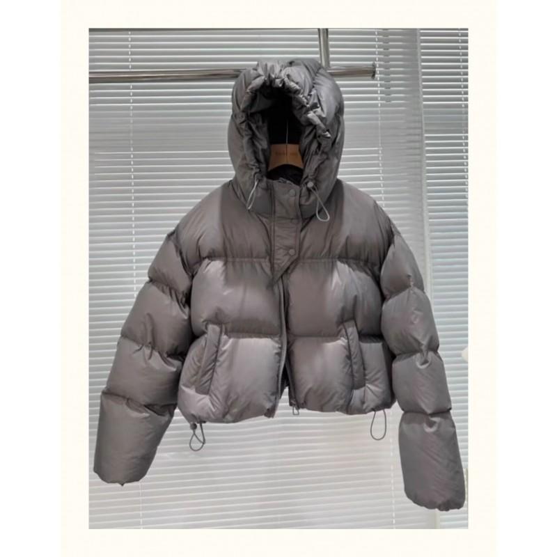 Womens Short Puffer Jacket With Duck