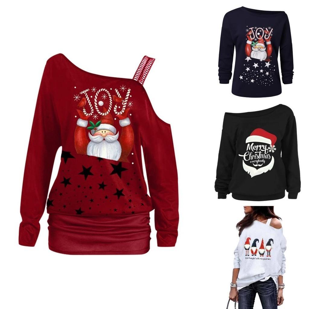 Stylish Women's Christmas Jumper Pullover Loose Fit Sweatshirt For Festive Seasons