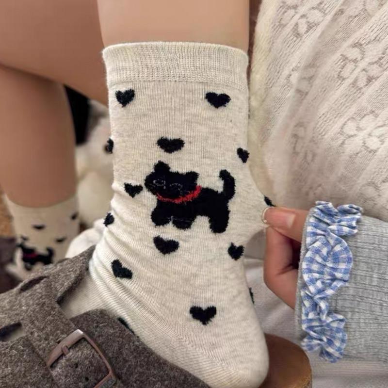 1/4Pairs Kawaii Cartoon Cat Socks Winter Women Girls Warm High Quality Fashion Middle Tube Socks Soft Comfortable Cotton Socks